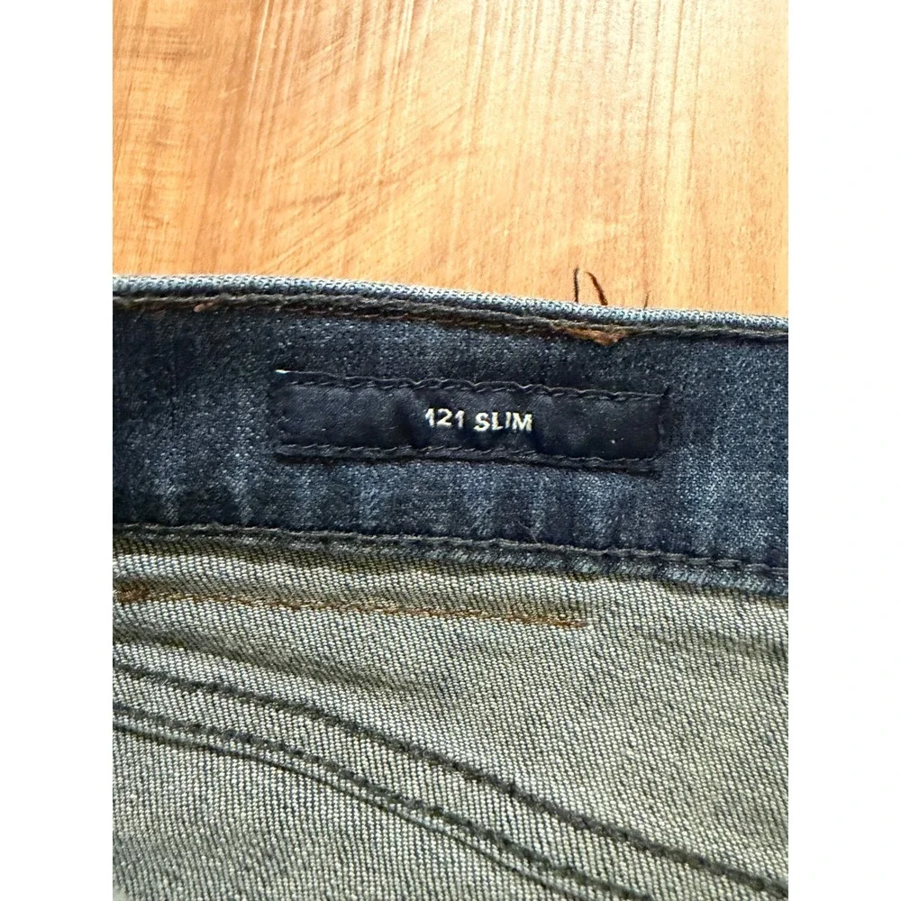 Lucky Brand 121 Slim Mens 36x32 Blue Dark Wash Denim Jeans 7MP1876